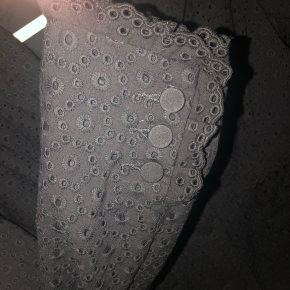 Flamenco Jacket- Black Eyelet Lace L/S Sz 6 Cottagecore Romantic Feminine Career - Picture 5 of 11